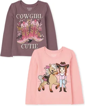 The Children's Place baby-girls And Toddler Assorted Everyday Long Sleeve Graphic T-shirts,multipacks