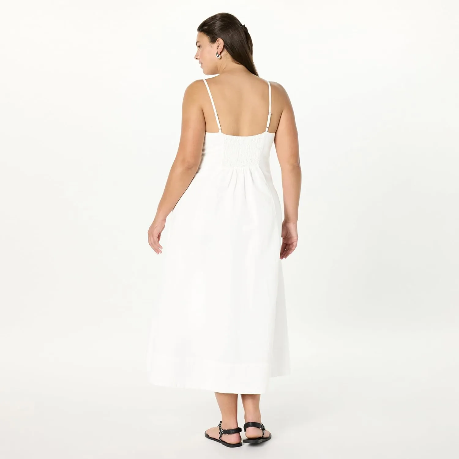 The Drop Women's Daphne Square Neck Linen Maxi Dress