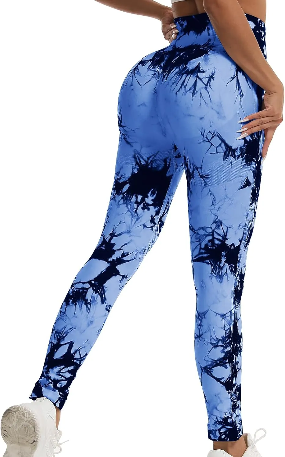 Tie Dye Butt Lifting Leggings for Women,Fitness Yoga Seamless Scrunch Butt High Waisted Leggings