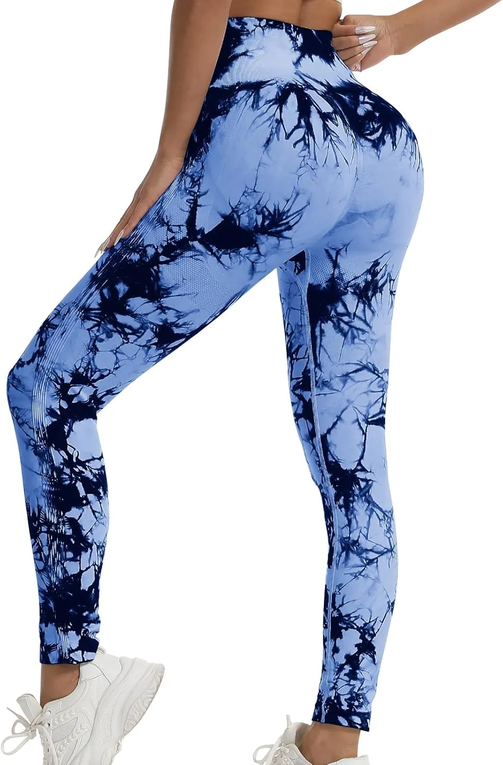 Tie Dye Butt Lifting Leggings for Women,Fitness Yoga Seamless Scrunch Butt High Waisted Leggings