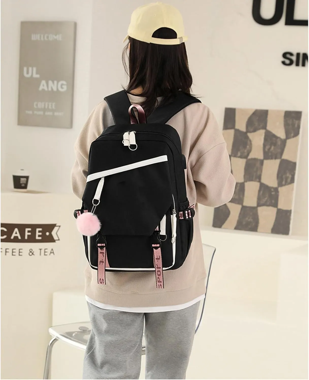 Travel Laptop Backpack, 15.6inch Carry On Laptop Bag With USB Port, Large Casual Weekender Daypacks for Traveling Business (Black)