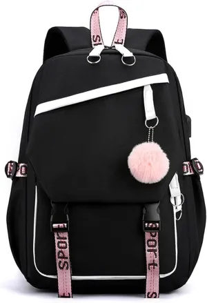 Travel Laptop Backpack, 15.6inch Carry On Laptop Bag With USB Port, Large Casual Weekender Daypacks for Traveling Business (Black)