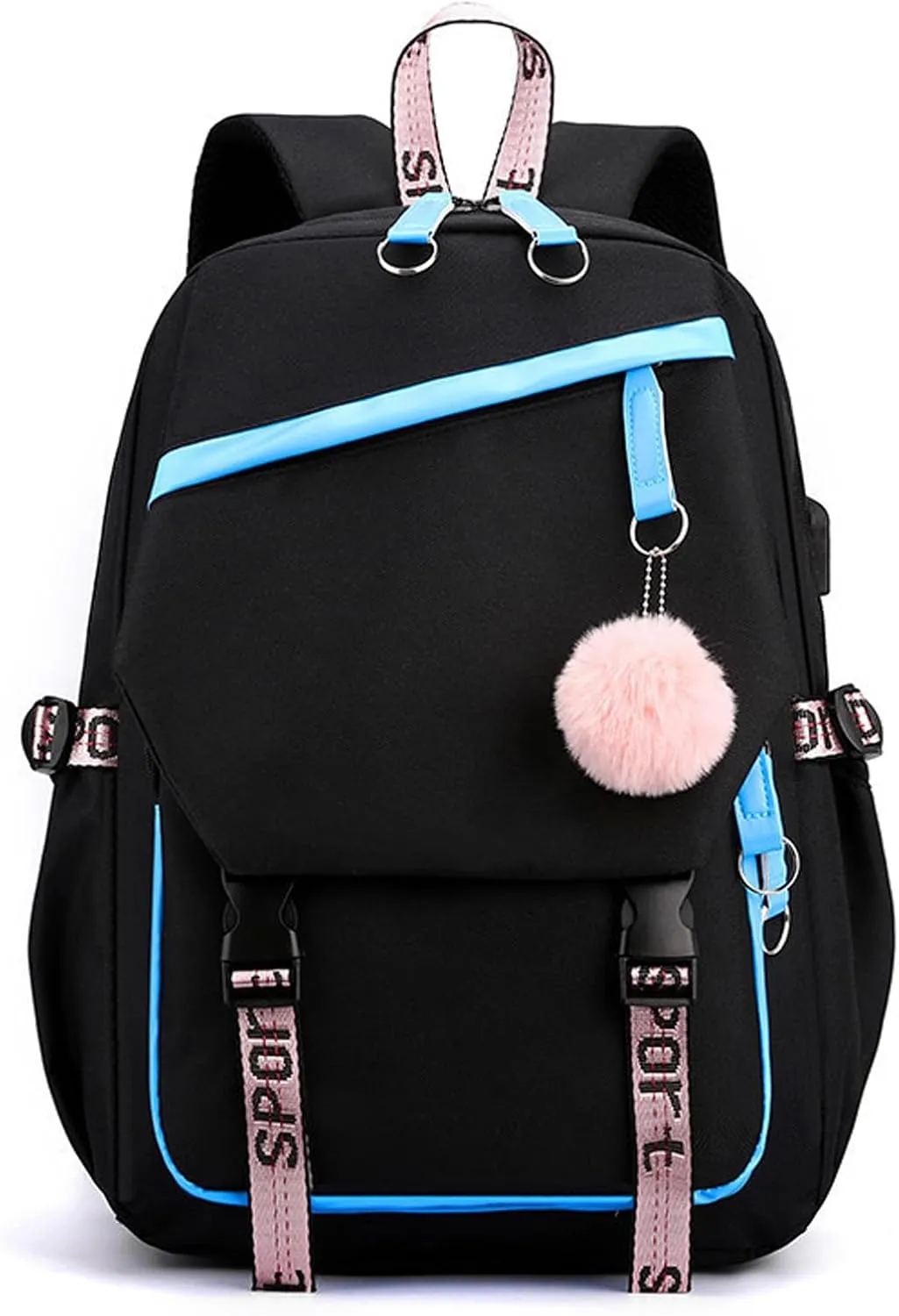 Travel Laptop Backpack, 15.6inch Carry On Laptop Bag With USB Port, Large Casual Weekender Daypacks for Traveling Business (Blue)