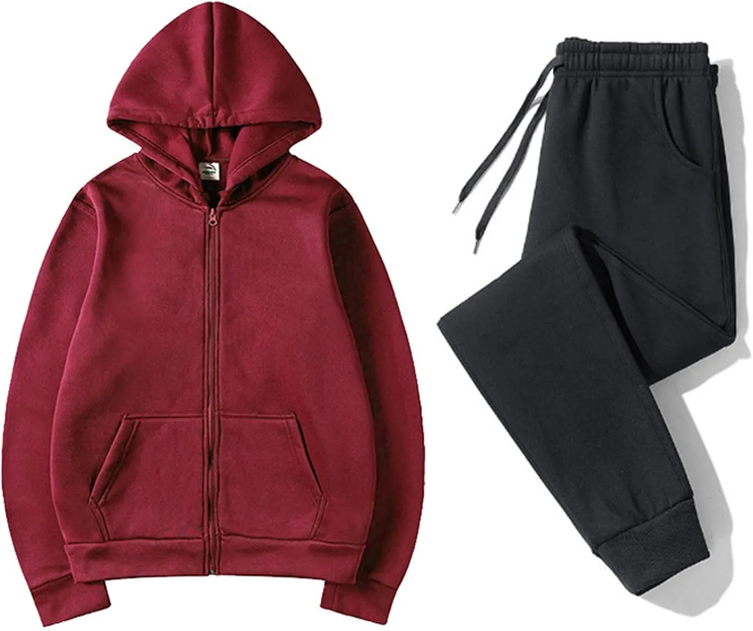 Two Piece Sets for Women Long Sleeve Crewneck Color Block Pants Sweatshirt and Wide Leg Sweatpant Outfits