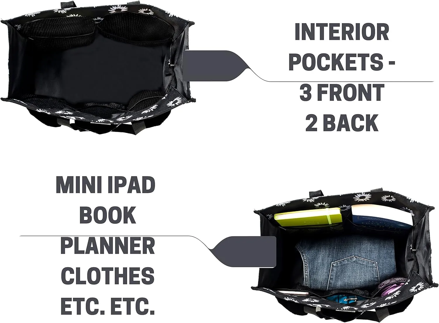 Utility Tote with Pockets & Compartments - Perfect Nurse, Teacher & Work Bag