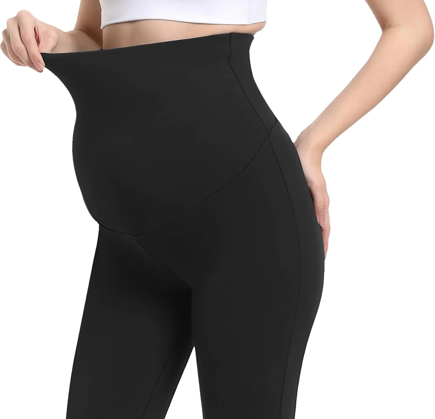 V VOCNI Women's Maternity Flare Leggings Over The Belly Bootcut Bell Bottom Pregnancy Leggings Lounge Yoga Pants