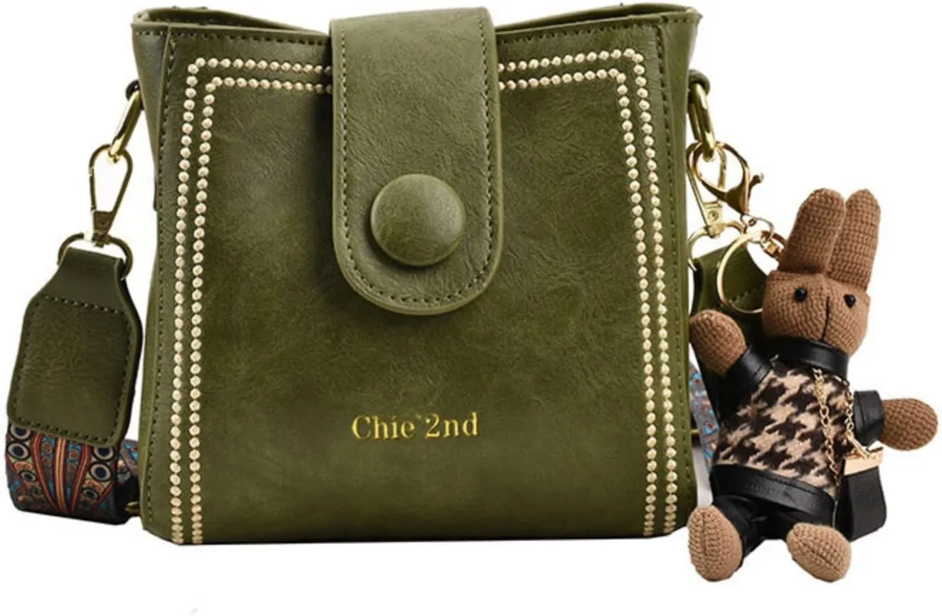Vintage Fashion Bag With Adjustable Wider Shoulder Strap, Vintage Water Bucket Bag, Square Crossbody Small Bags for Women