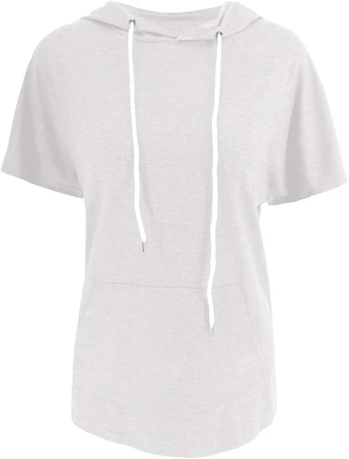 Vivitulip Women's Raglan Short Sleeve Hoodies Summer Loose Fit Blouse Tops Casual T-shirts with Pocket