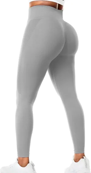 VOYJOY Athletic Workout Scrunch Leggings for Women High Waist Seamless Gym Pants Tummy Control Amplify Tights