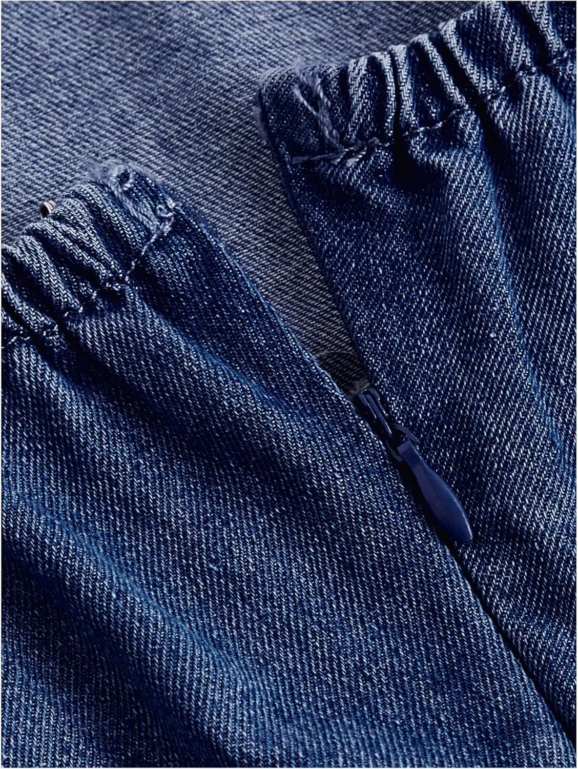 WDIRARA Women's Casual Square Neck Denim Dress Ruffle Hem A Line Mini Dress