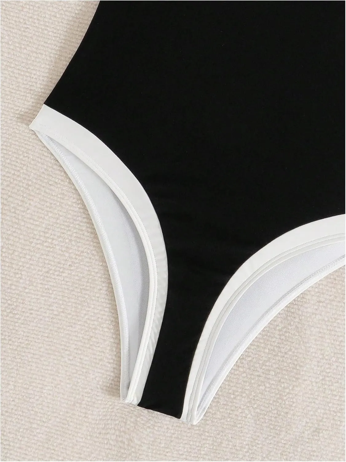 WDIRARA Women's One Piece Swimsuit Tummy Control Bathing Suits Color Block Slimming Swimwear