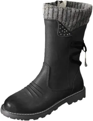 Winter Boots for Women Fashion Size 12 Women's Winter Waterproof Fur Lined Frosty Snow Boots Womens Extra Wide Snow Boots Waterproof Insulated Duck Boots Women Waterproof Wide Width Botas Nieve