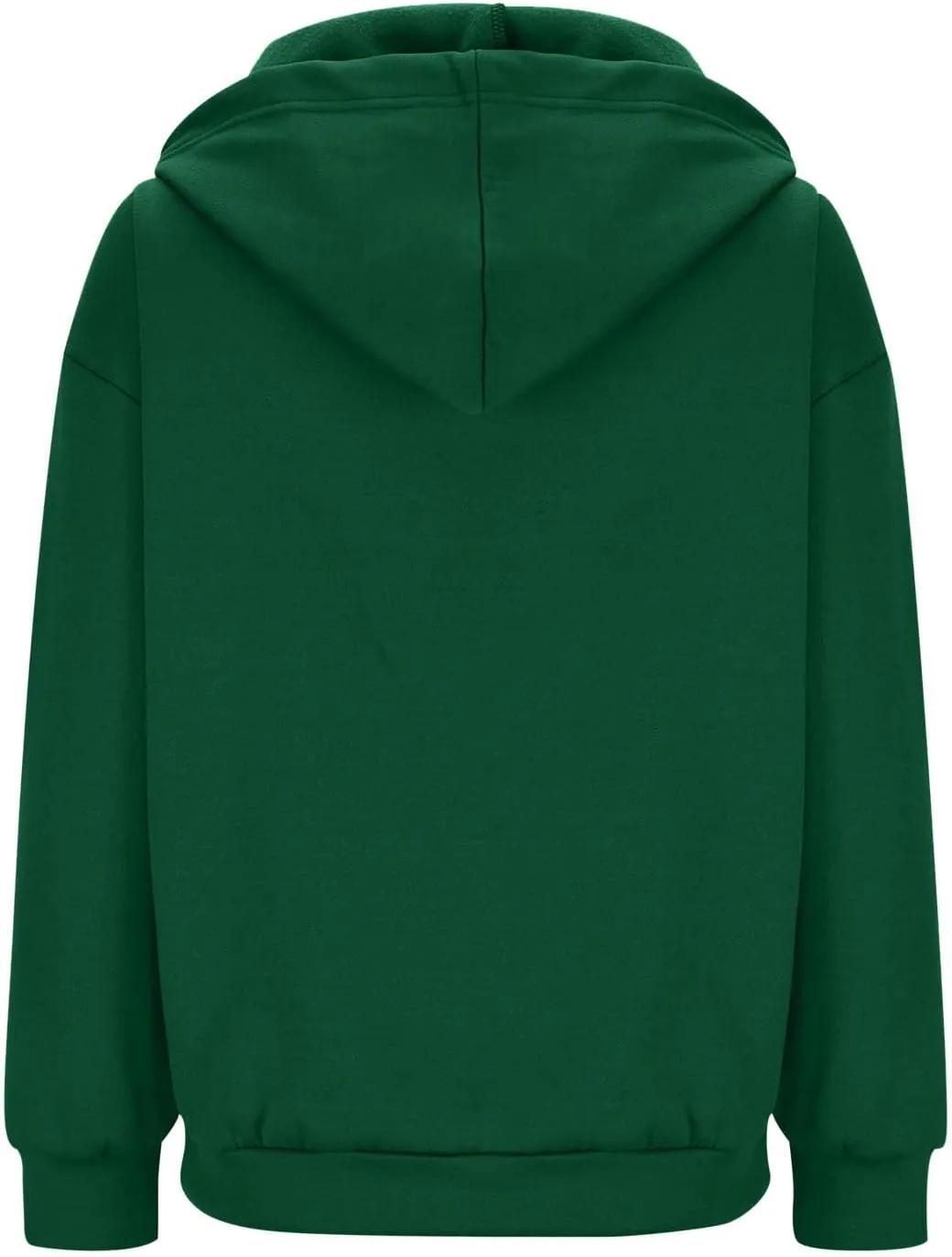 Women Fall Oversized Hoodies Solid Color Sweatshirts Full-Zipper Long Sleeve Pullover Tops with Pockets