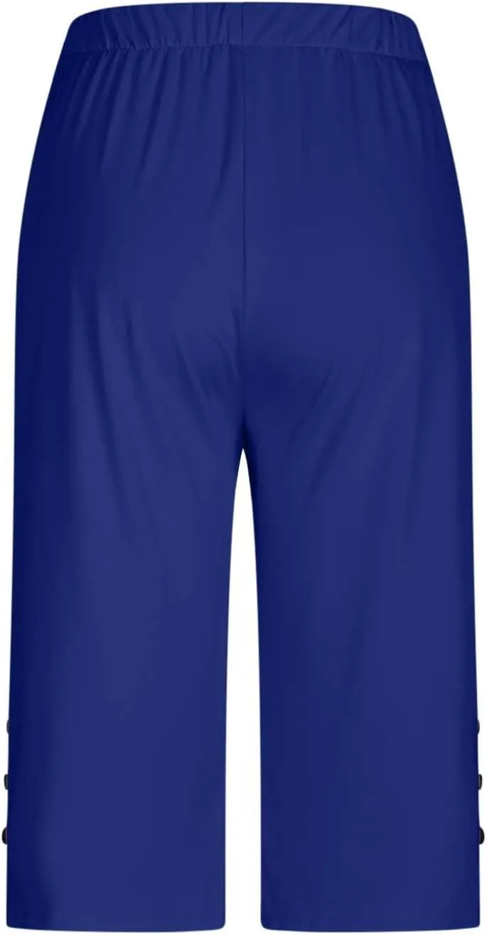 Womens Capris for Summer Dressy Cropped High Waist Yoga Pants Comfy Stretchy Leggings Workout Compression Pants