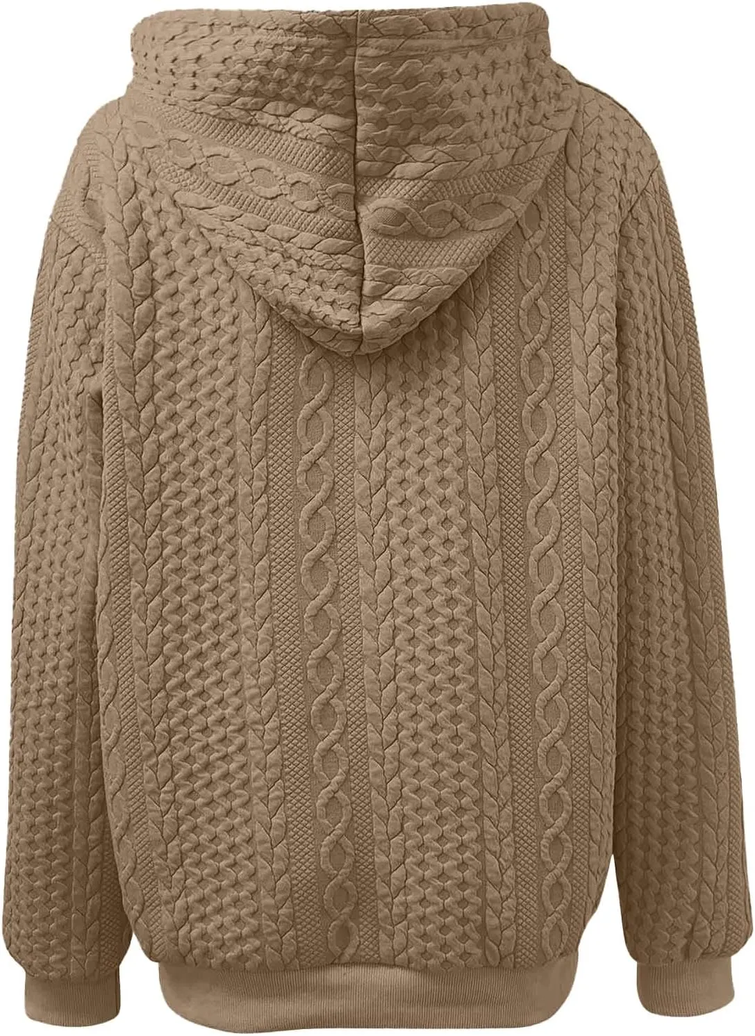 Womens Essentials Hoodie Oversized Cable Knit Hoodies Casual Long Sleeve Drawstring Pullover Sweater Fall Outfits 2024