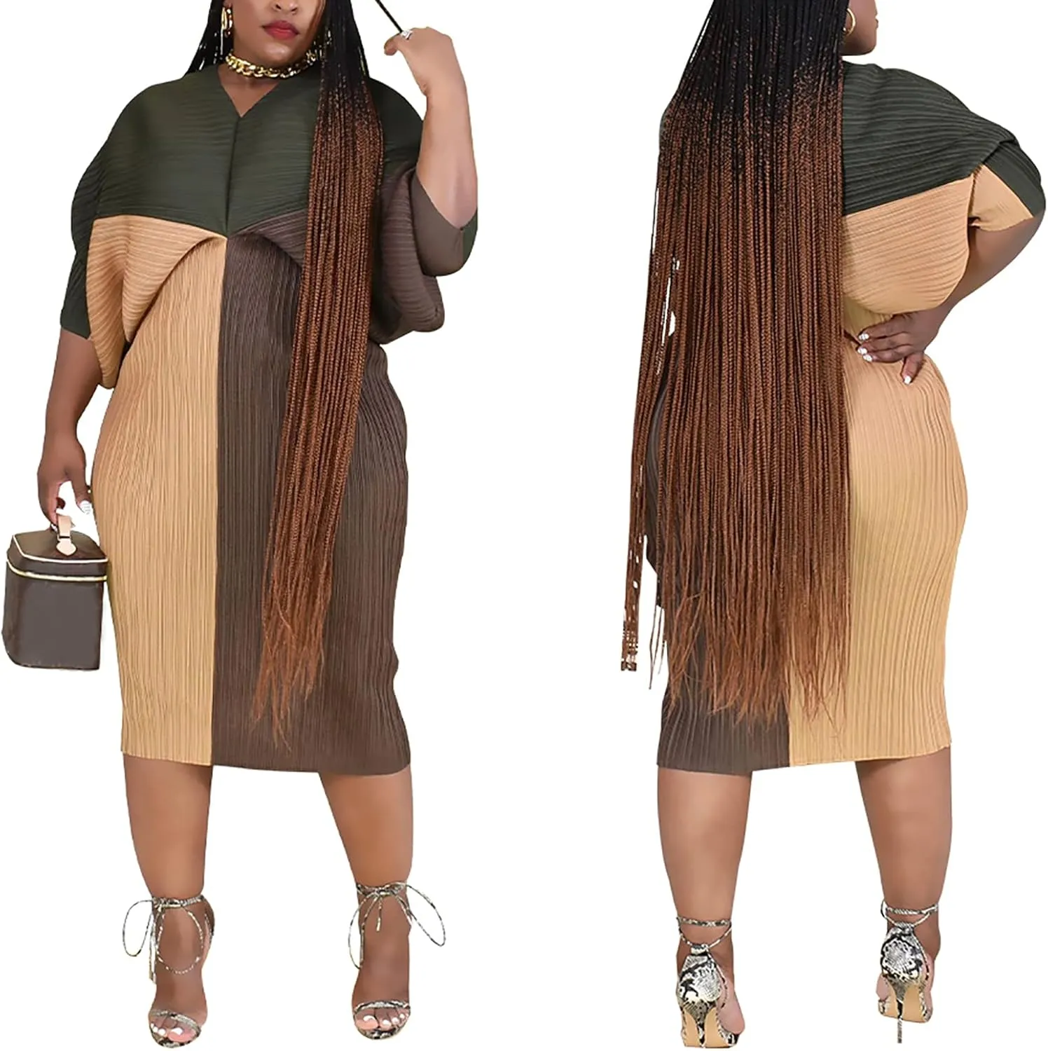 Women's Floral Print Pleated Long Dress Elegant Stretchy Flowy Ruched Midi Dress for Party Club