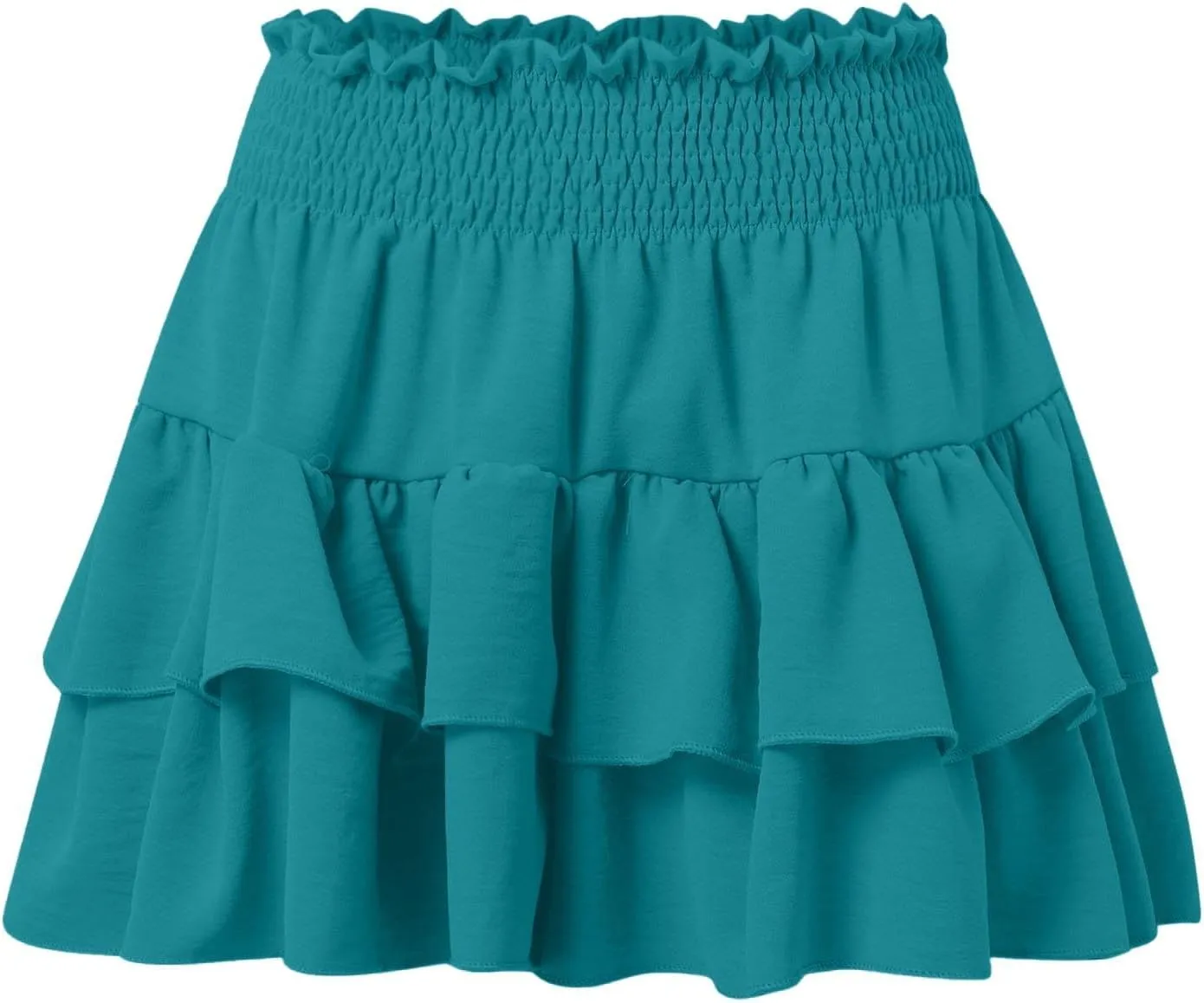Women's Flowy Shorts Ruffle High Waisted Mini Skirts Casual Summer Teen Gilrs Tennis Shorts with Floral Pleated Hem