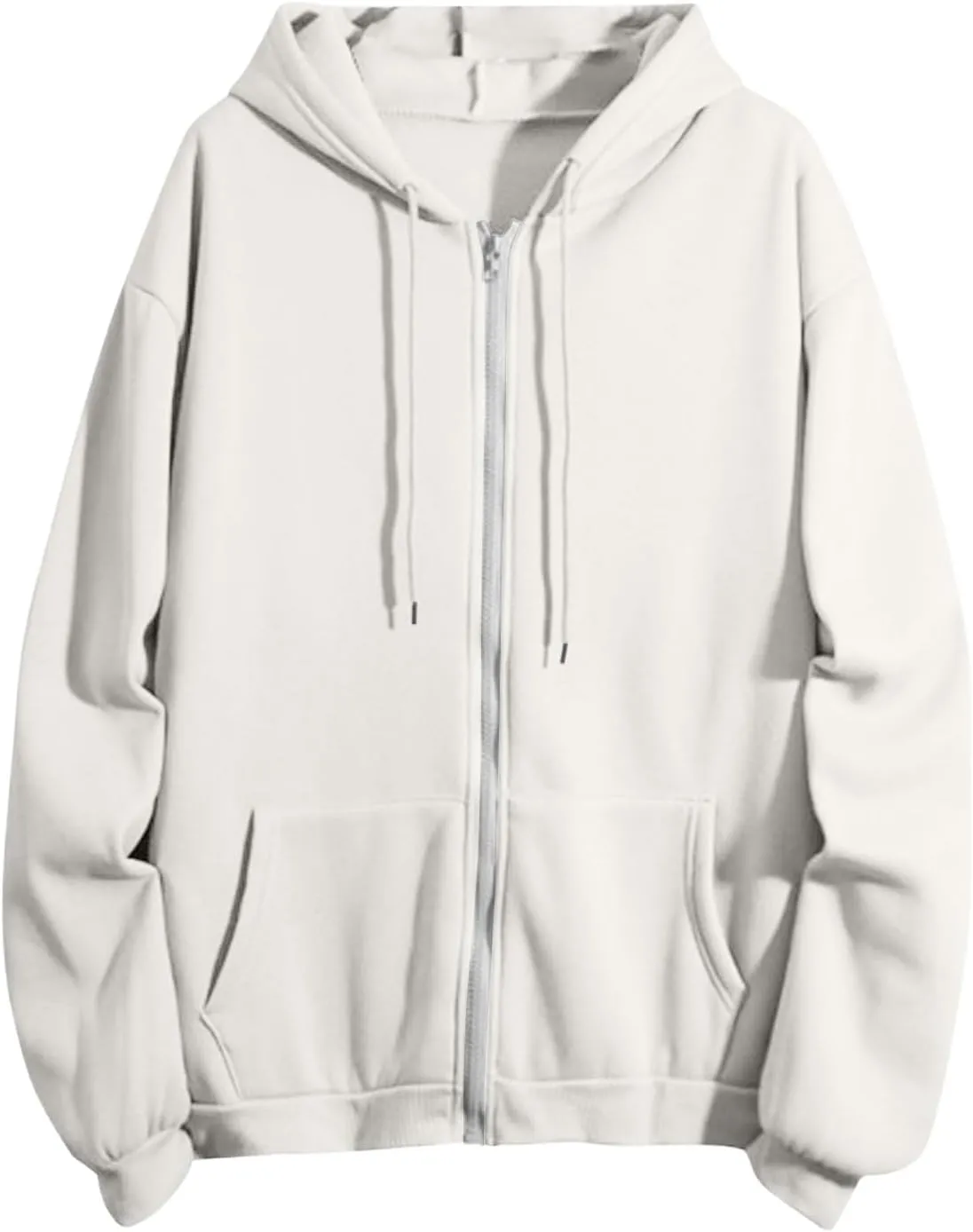 Women's Full Zip Up Hoodie Fall Jacket Oversized Casual Drawstring Collar Hooded Sweatshirts with Pockets Winter