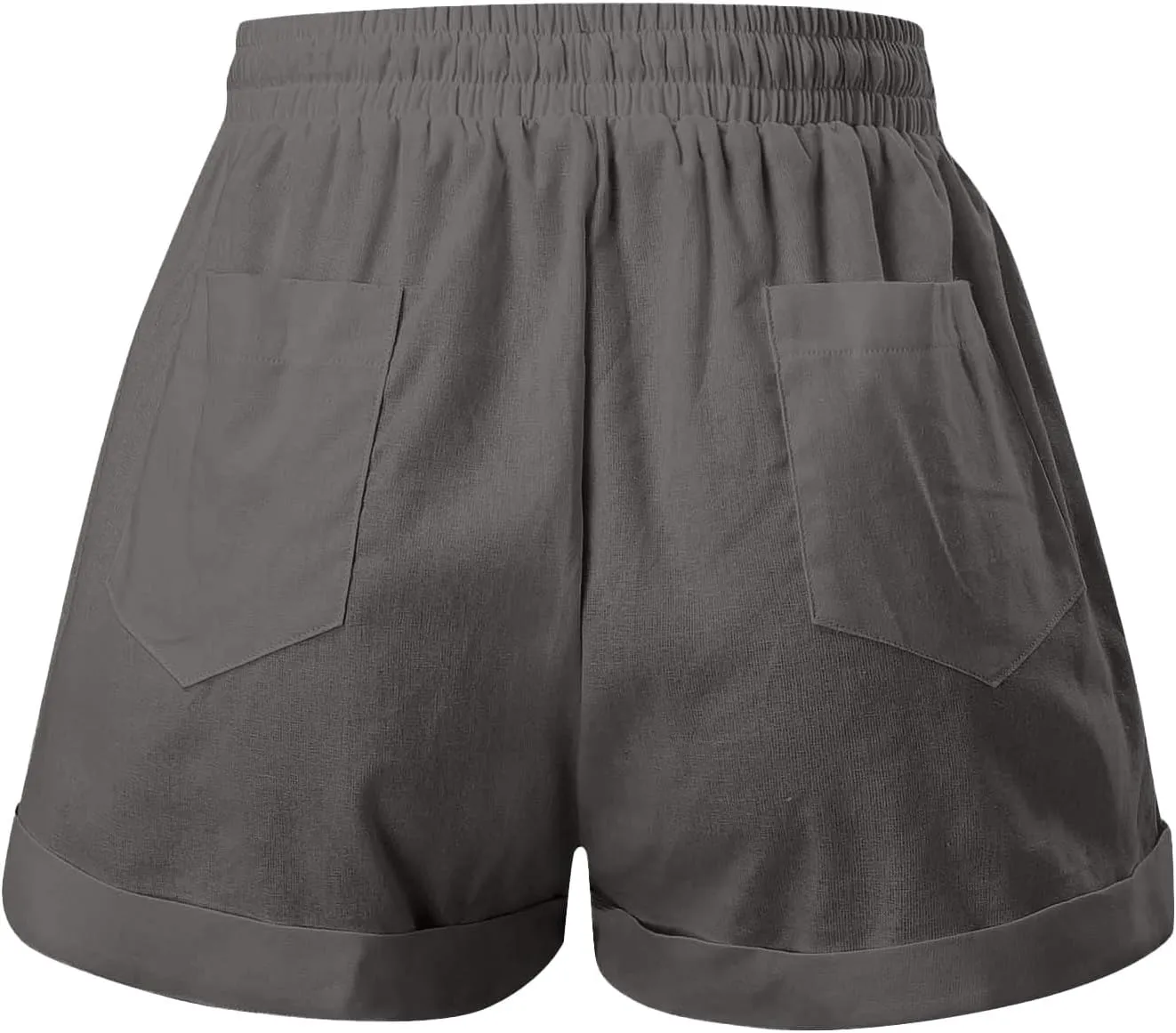 Women's Linen Shorts High Waisted Pleated Casual Bermuda Pants Lightweight Loose Wide Leg Workout Short with Pockets