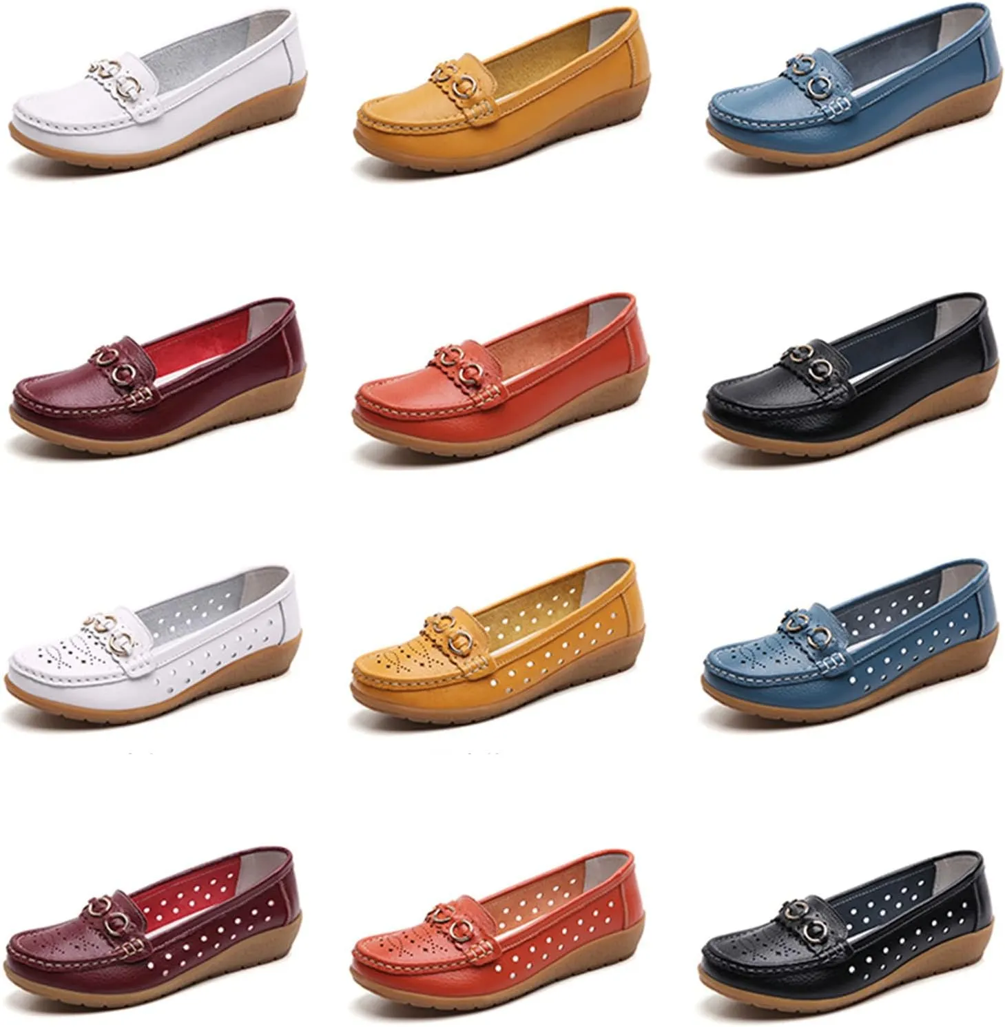 Womens Loafers Comfortable Dressy Leather Penny Loafers Slip On Walking Shoes Cushion Orthopedic Shoes Arch Support