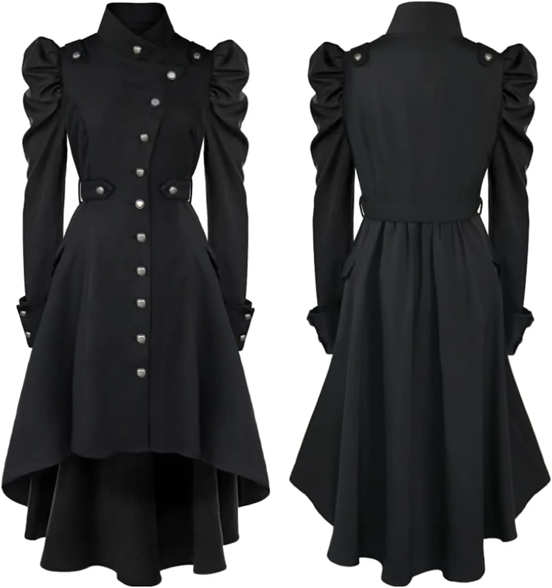 Women's Medieval Tuxedo Gothic Coat Trench Coat Performance Costume Halloween Costume