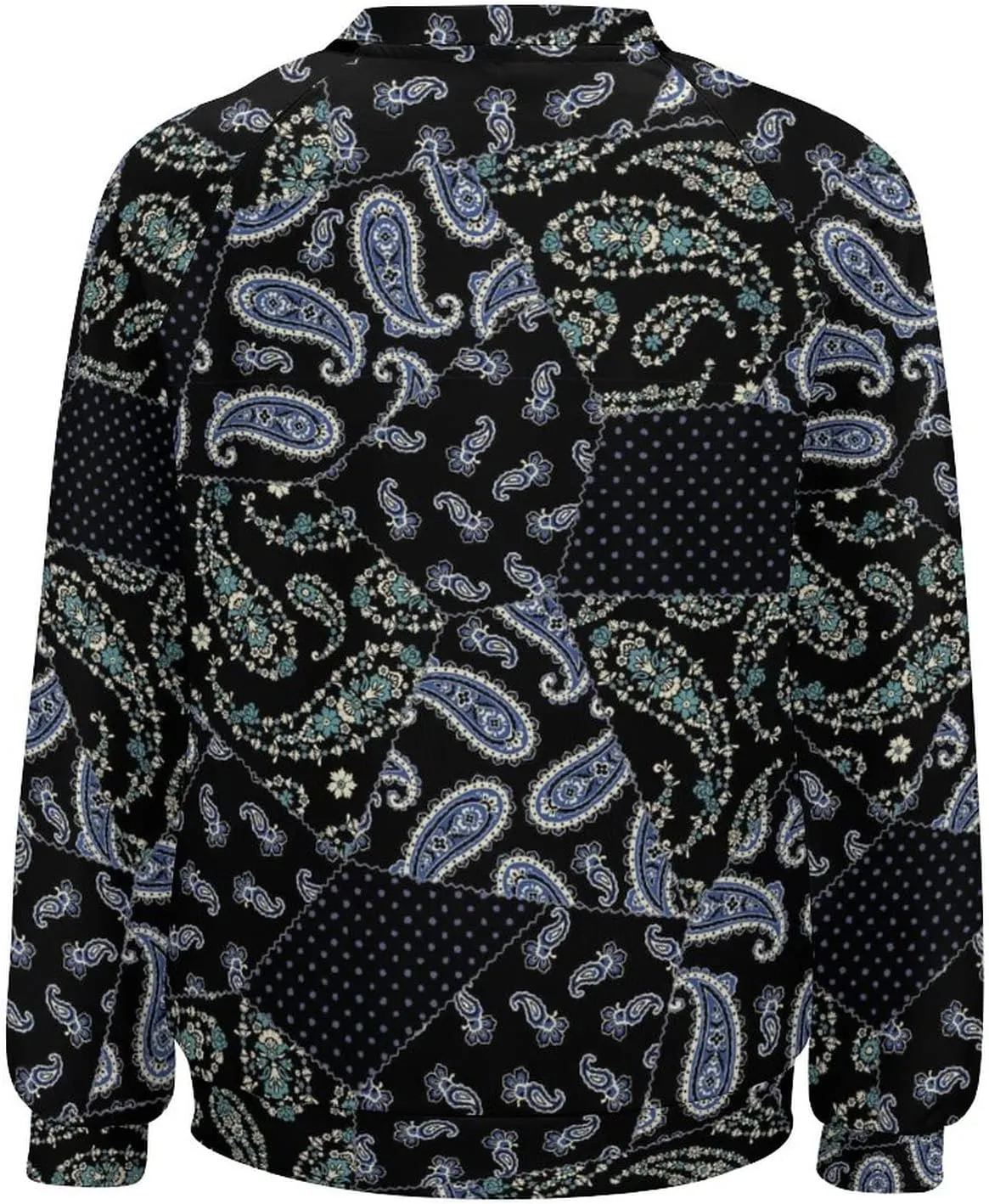 Womens Paisley Sweatshirt Oversized Loose Fit Novelty Graphic Crewneck Sweatshirts Casual Raglan Long Sleeve Tops Shirt