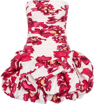 Women's Slash Neck Sleeveless High Waist Mini Dress Solid Spliced Ruffles Slimming Dresses