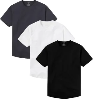 WYR Wear Mens Curve Crew  Fitted Short Sleeve T-Shirt with Curved Hem, Egyptian Cotton Tee Shirts for Men, Short Sleeve Tee