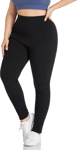 ZERDOCEAN Women's Plus Size High Waist Fleece Lined Leggings Winter Thermal Workout Yoga Pants
