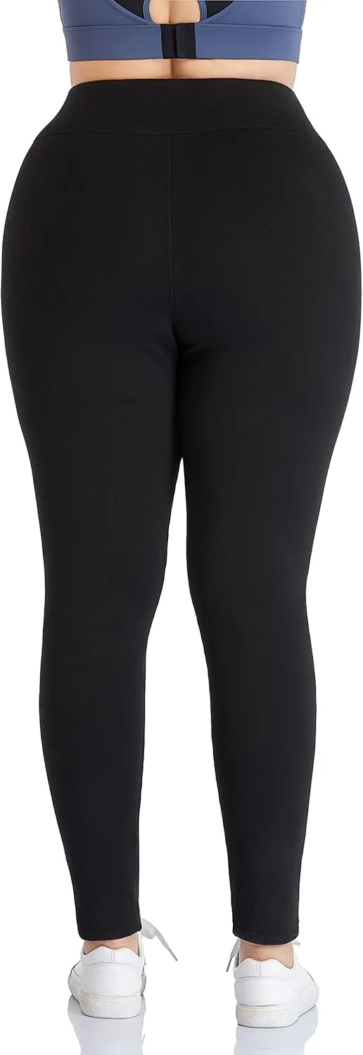 ZERDOCEAN Women's Plus Size High Waist Fleece Lined Leggings Winter Thermal Workout Yoga Pants